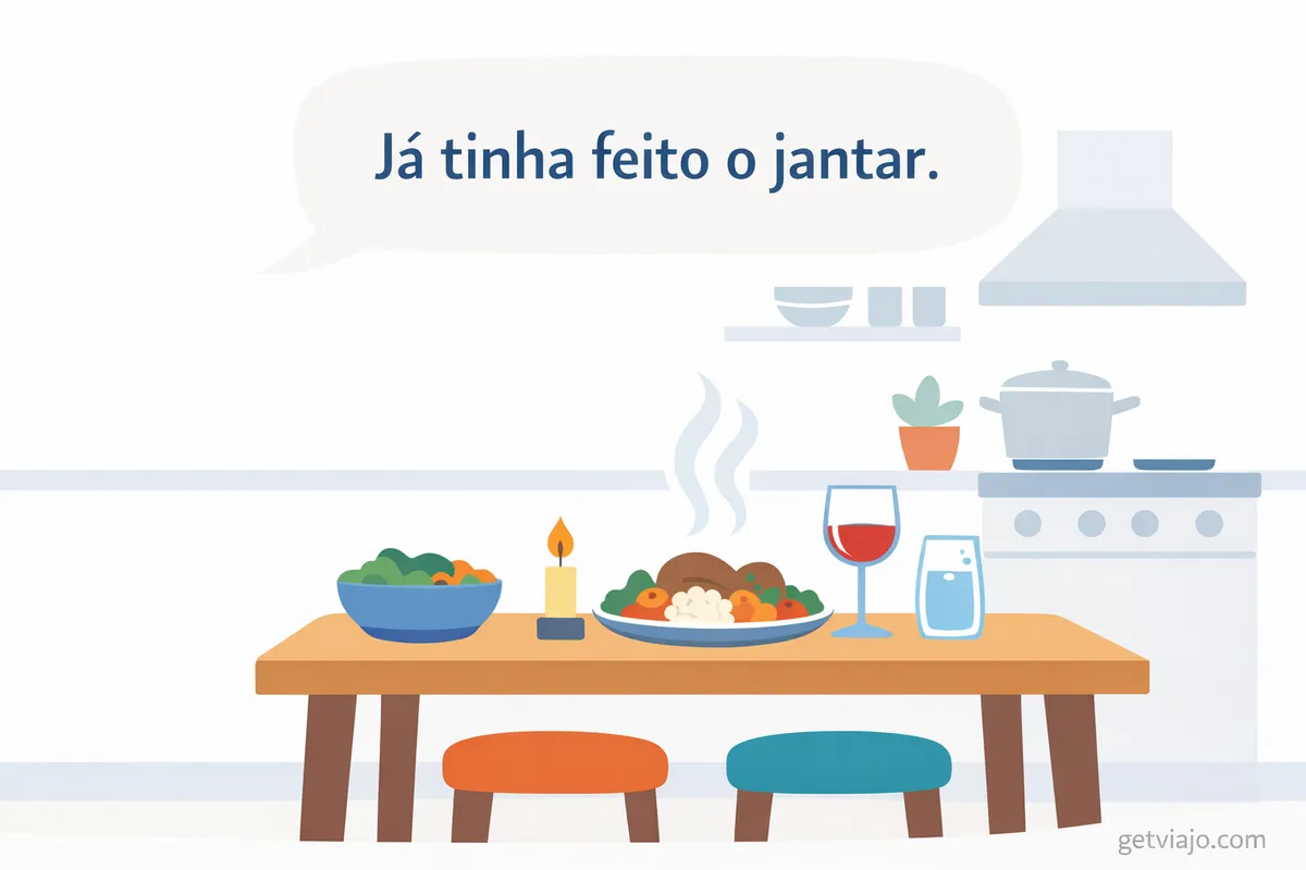 Illustration of dinner being ready before someone arrives