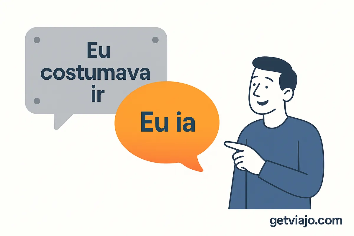 Visual comparison between the robotic 'costumava' phrasing and the natural imperfect tense.