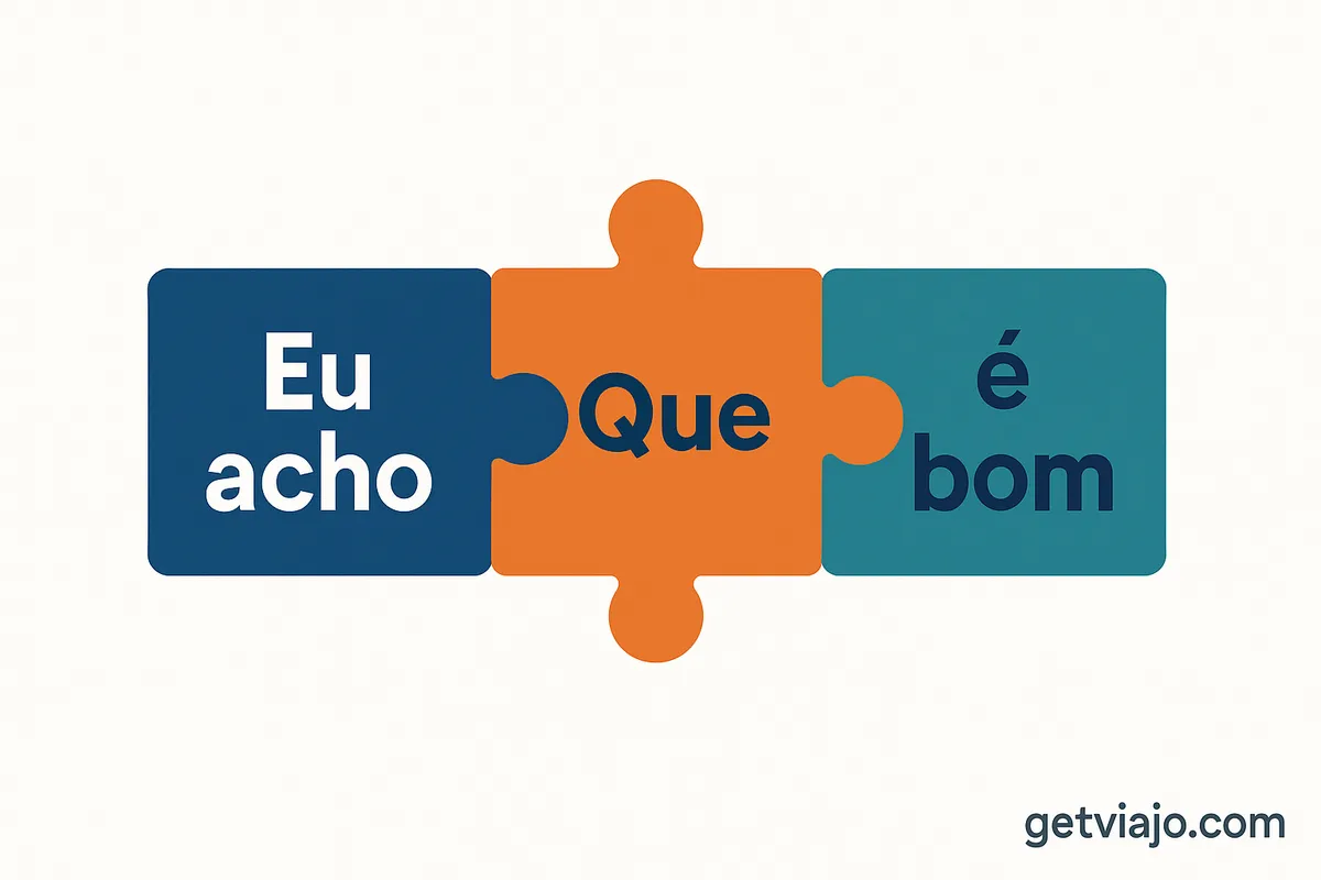 The word Que acting as a puzzle piece connector in a sentence.