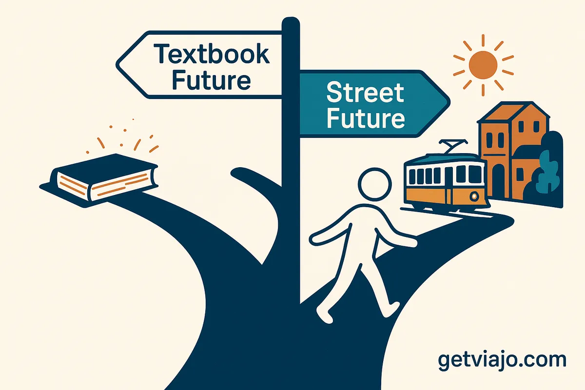 Choosing the natural 'Street Future' over the formal 'Textbook Future'.