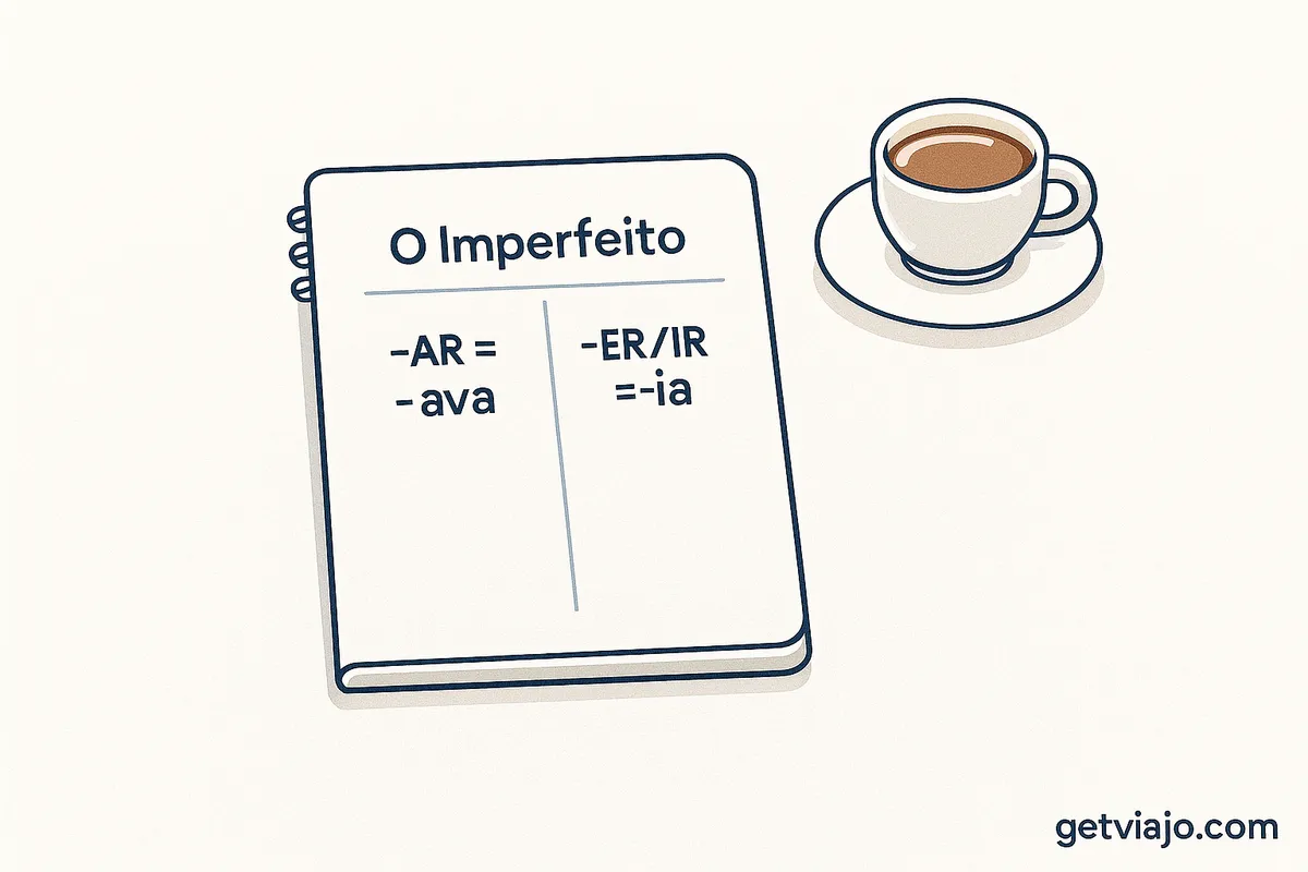 Portuguese Imperfect Tense Conjugation Cheat Sheet.