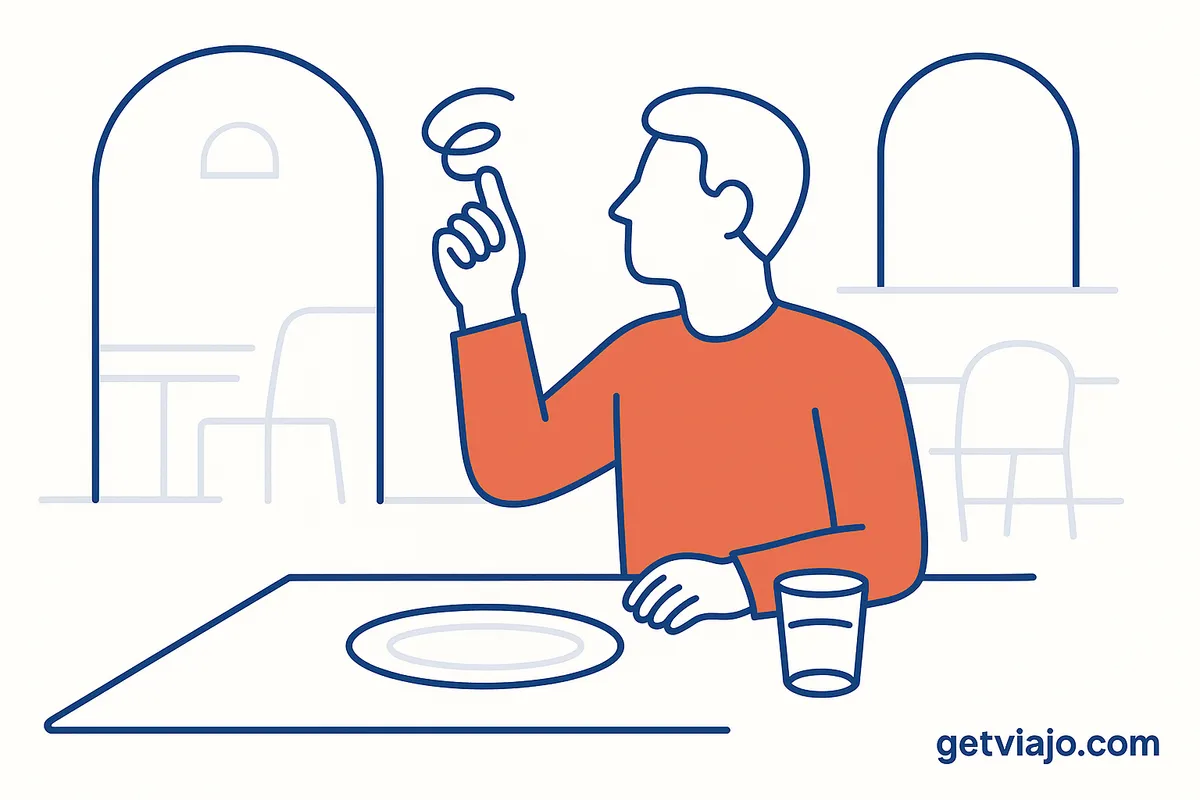 The universal hand gesture for requesting the bill in Portugal.