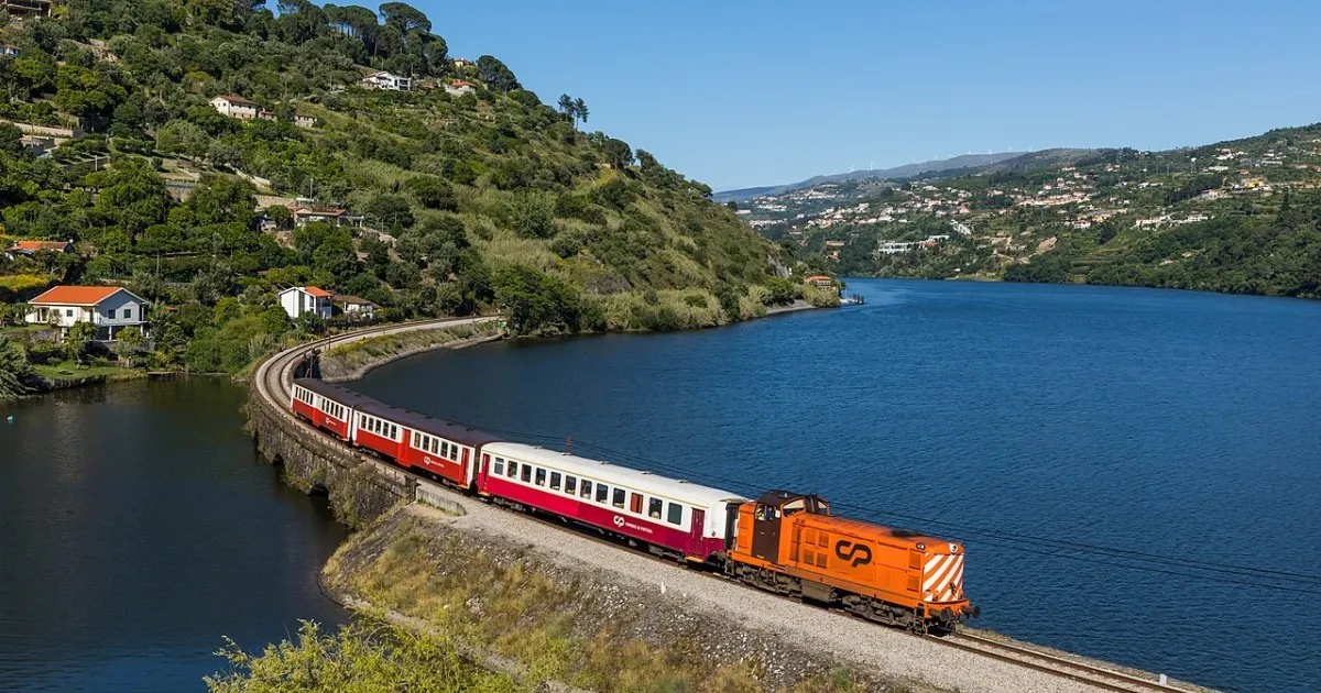 the classic douro train from Porto to Pinhão