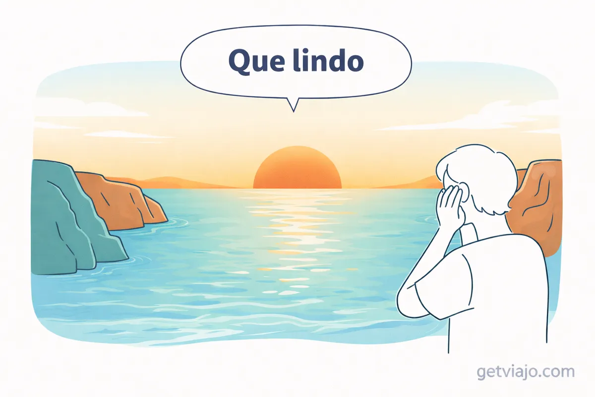 A person admiring a beautiful sunset, illustrating the intensity of the word lindo.